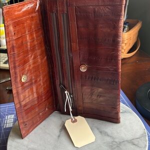 Highest quality eel skin or snake skin material envelope clutch luxury soft